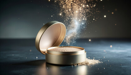 Powder Compact Unfolding into Levitating Paper Galaxy with Pulsing Constellations for Astral Cartography Glam Visuals