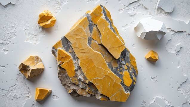 Yellow gemstone displayed against a white backdrop
