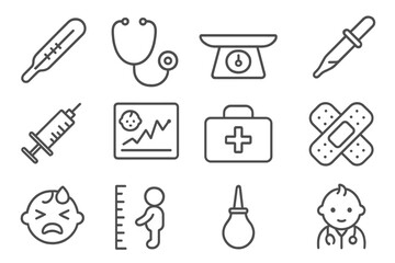 Aid icon growth first dropper icons scale health medicine baby vector