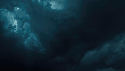 Fototapeta premium Stormy black sky with heavy dark clouds and thunderstorm