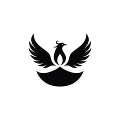 Mystical phoenix rises from flames symbolizing rebirth strength resilience and new beginnings vector