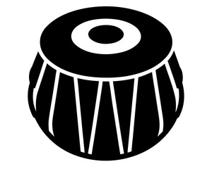 tabla  black silhouette vector,musical instrument icon