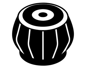 tabla  black silhouette vector,musical instrument icon