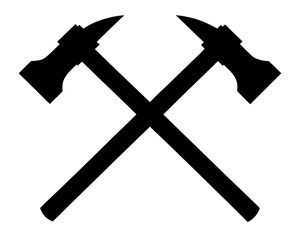 two crossed hammer simple silhouette vector,hammer  icon