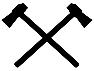 two crossed hammer simple silhouette vector,hammer  icon