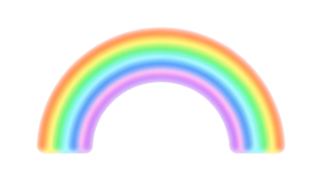 Glowing pastel rainbow arc isolated on a transparent background soft blended