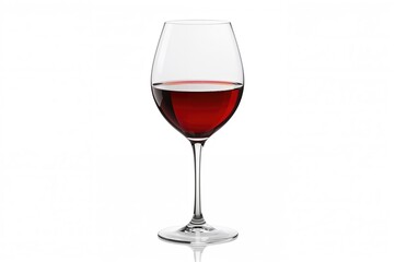 Single wine glass on a plain white backdrop