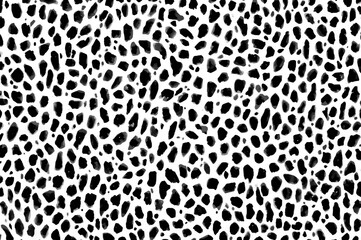 Monochrome Cheetah Print with Continuous Design. Hand-Illustrated Watercolor Wild Animal Pattern. Exotic Fur Texture with Geometric Elements. Hand-Painted Leopard and Jaguar Skin Motif.