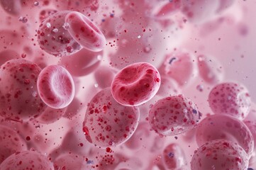 Fototapeta na wymiar Peripheral blood smear showing white blood cells