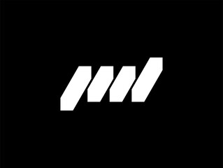 This modern and dynamic logo features a series of interlocking, geometric shapes, creating a sense of movement. It can be interpreted as an abstract design or a stylized monogram such as M, W, or PD