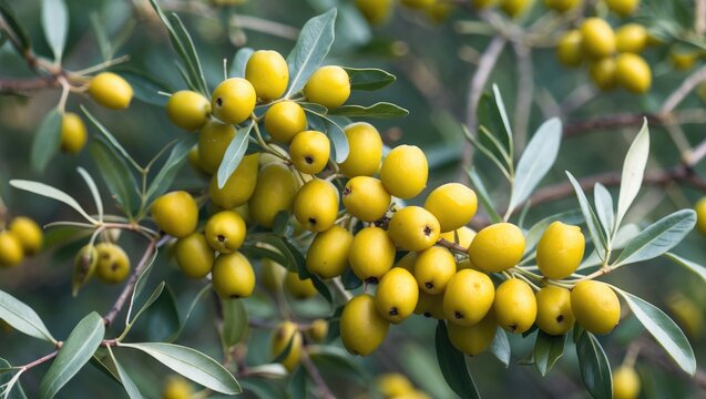 Bright yellow fruit clusters on a plant