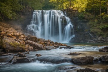 Fototapeta premium Resov Waterfalls Located Along the Huntava River