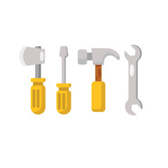 Set of Tools Vector Design Illustration Simple