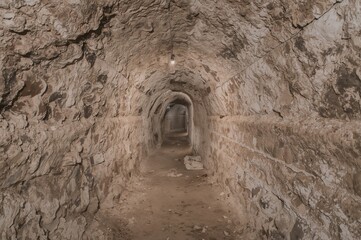 Subterranean passageway inside a salt mine