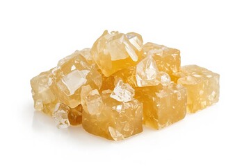 Isolated Salted Pork Fat on White Surface