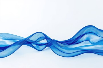 Naklejka premium Abstract blue smooth wave featuring a dynamic sound wave design on a white backdrop
