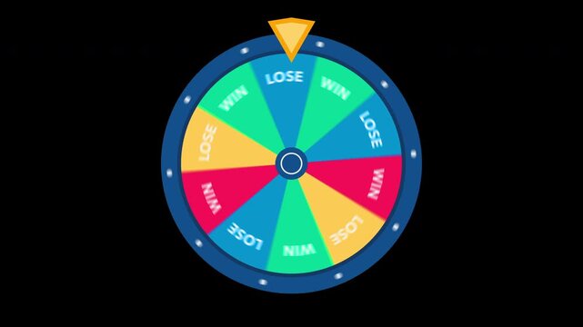 Wheel of fortune Animation win or lose prize, Lucky spin   game or promotion concept