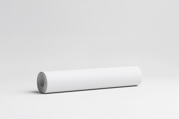 White paper roll on a plain white backdrop