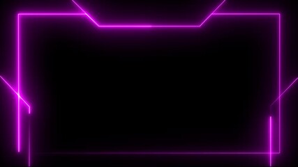 glowing neon text frame animation box frame neon frame overlay animation video 4k.