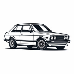 Obraz premium black and white car illustration vector