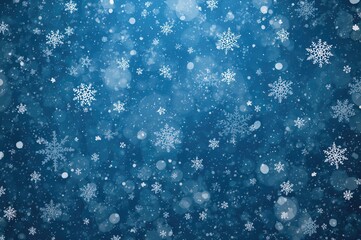 Continuous snowflake design on a blue backdrop