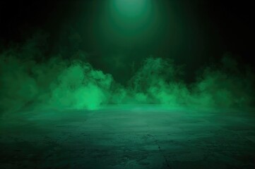 Abstract dark green marble floor with smoke effects for advertising background