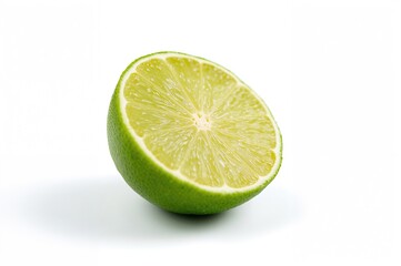 Half Lime Slice with Transparent Background