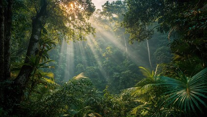Tropical rainforests of Southeast Asia during August