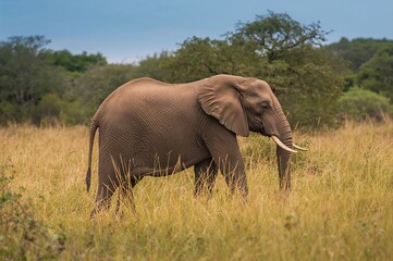 Fototapeta premium The biggest land mammals alive today are elephants, comprising three species: the bush elephant, the forest elephant, and the Asian elephant.