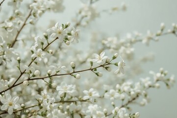 Obraz premium Gentle jasmine blooms in a scenic spring setting