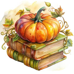 Fall Pumpkin Book Halloween Teacher Sublimation PNG Clipart Cozy Autumn Reading Retro Classroom Librarian Shirt Design Digital Download