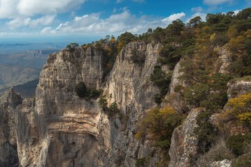 Obraz premium Towering rocky slopes on the hillside