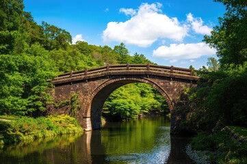 Fototapeta premium Historic aqueduct bridge carrying a canal branch northward from the original waterway division point.