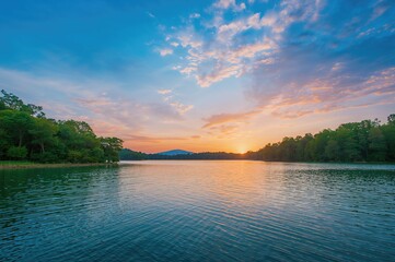 Bright day by the water