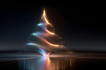 electronic christmas tree created with generative AI technology