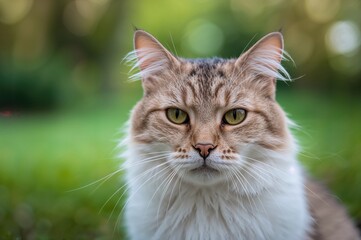 Close-up of a Tabby Cat Outdoors