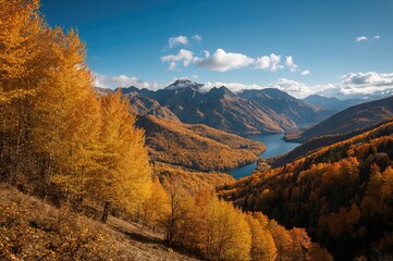 Breathtaking fall scenery in the highlands featuring a natural autumn vista.
