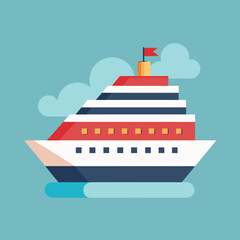 Obraz premium cruise ship vector illustration
