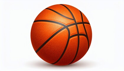 A Detailed Rendering of an Orange Basketball Isolated on a Pristine White Backdrop