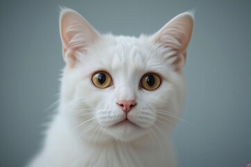 Fototapeta premium Wide-eyed feline gazed forward attentively