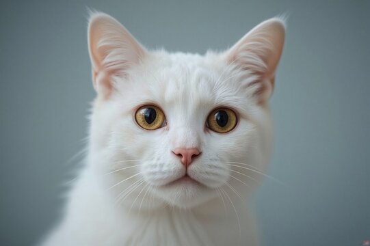 Wide-eyed feline gazed forward attentively - Powered by Adobe