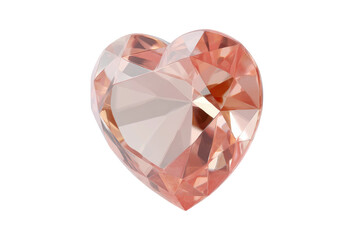 Fototapeta premium Faceted heart-shaped pink diamond gemstone with brilliant sparkle, cut out