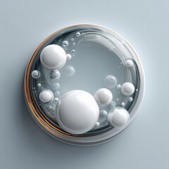 Abstract Spheres in a Ring: Modern Art with Glossy Finish