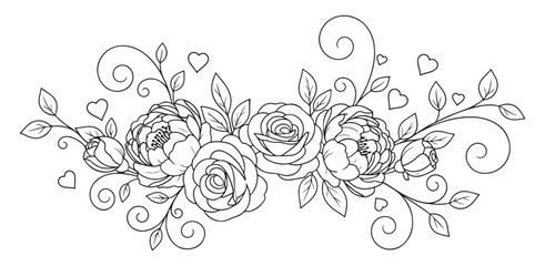 Elegant Decorative Floral Ornaments and Botanical Design Elements with Swirls, Leaves, Arrows and Flowers for Borders, Frames, Dividers, Patterns, and Decorative Artwork in Vintage and Modern Styles