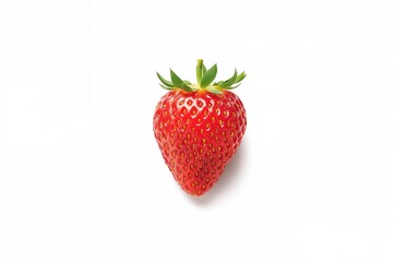 Fresh strawberry isolated on a plain white backdrop