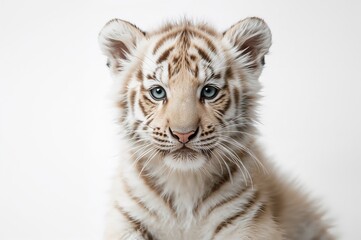Fototapeta premium Studio shot of a young Siberian tiger