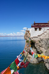 buddhist temple on the mountain, Tibet, China