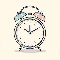 Flat vector icon of an alarm clock