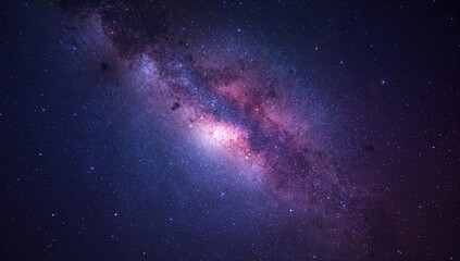 Fototapeta premium Galaxy swirl with vibrant purple, blue, and pink hues in a cosmic fantasy scene.