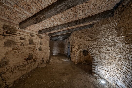 Historic underground passage beneath the ancient town streets